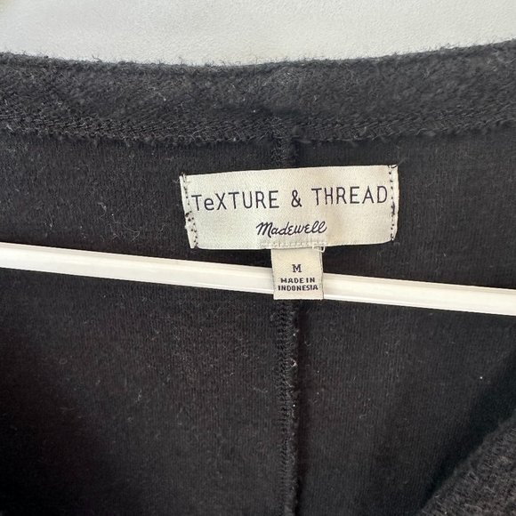 Madewell Texture & Thread Womens Wrap Top Long Sleeve Black Medium - Picture 4 of 5